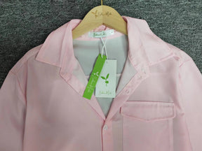 Monci® - Pink long-sleeved shirt with oversized shoulder straps