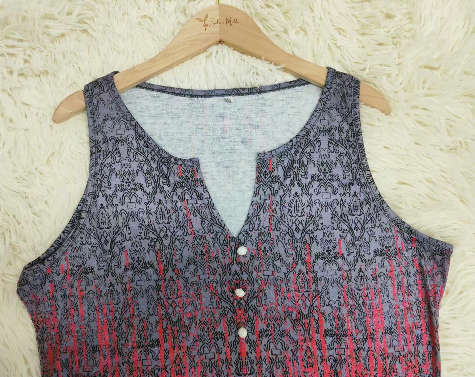 FallStil® - Ombre tank top with rain pattern in blue and red