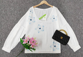 SpringStil® - Long-sleeved top with fresh floral print