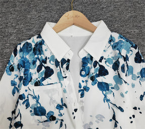 FallStil® - "Better than ever" Blue printed shirt