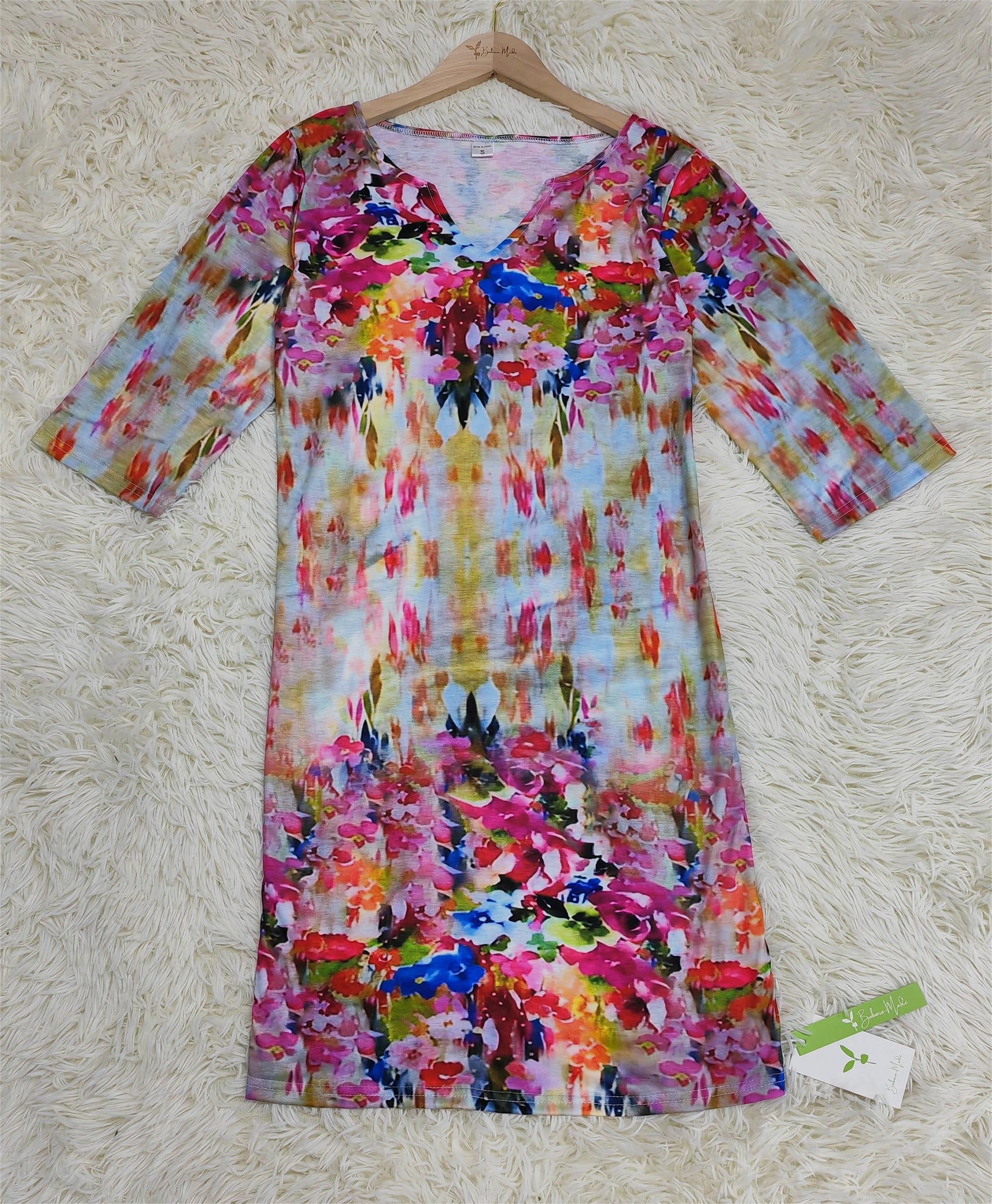 FallStil® - Casual midi floral dress with V-neck