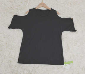 FallStil® - Stylish plain black top with straps