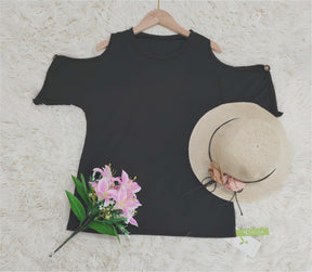 FallStil® - Stylish plain black top with straps