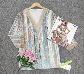 SpringStil® - Dreamy Print 3/4 Sleeve Top