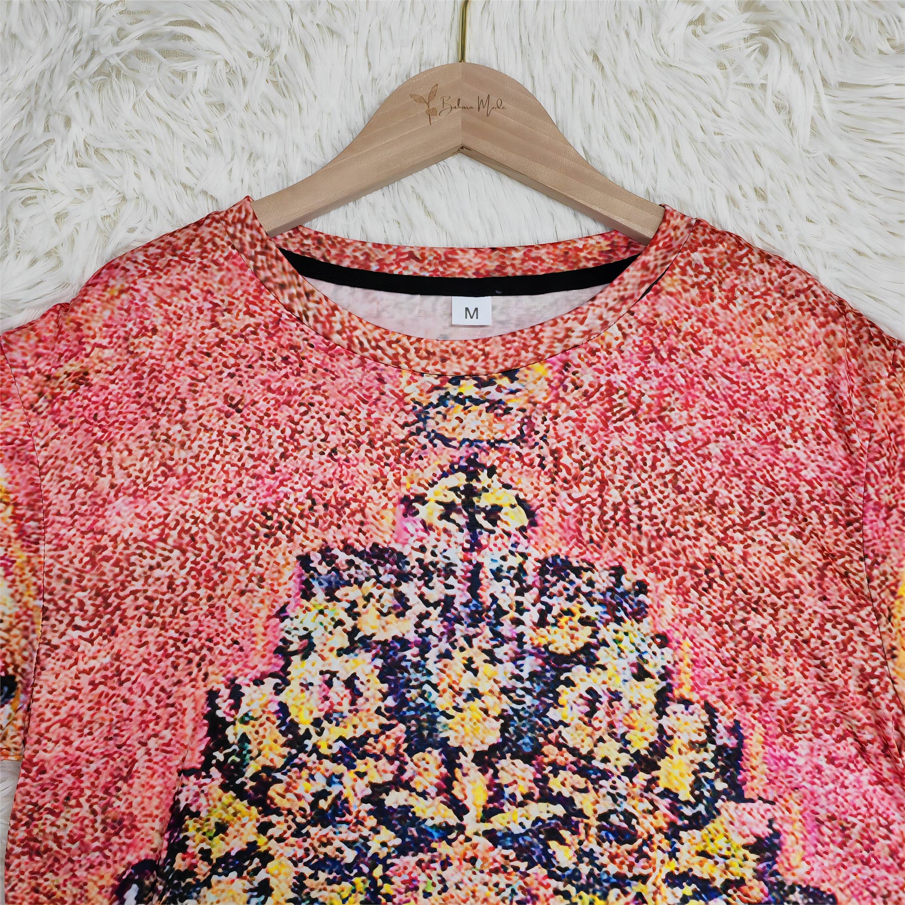 SpringStil® - Pink Print Round Neck Top