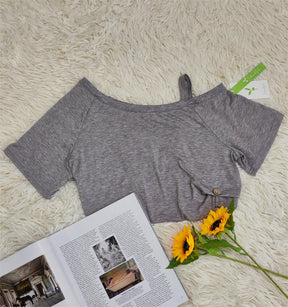 SpringStil® - Grey short sleeve plain top