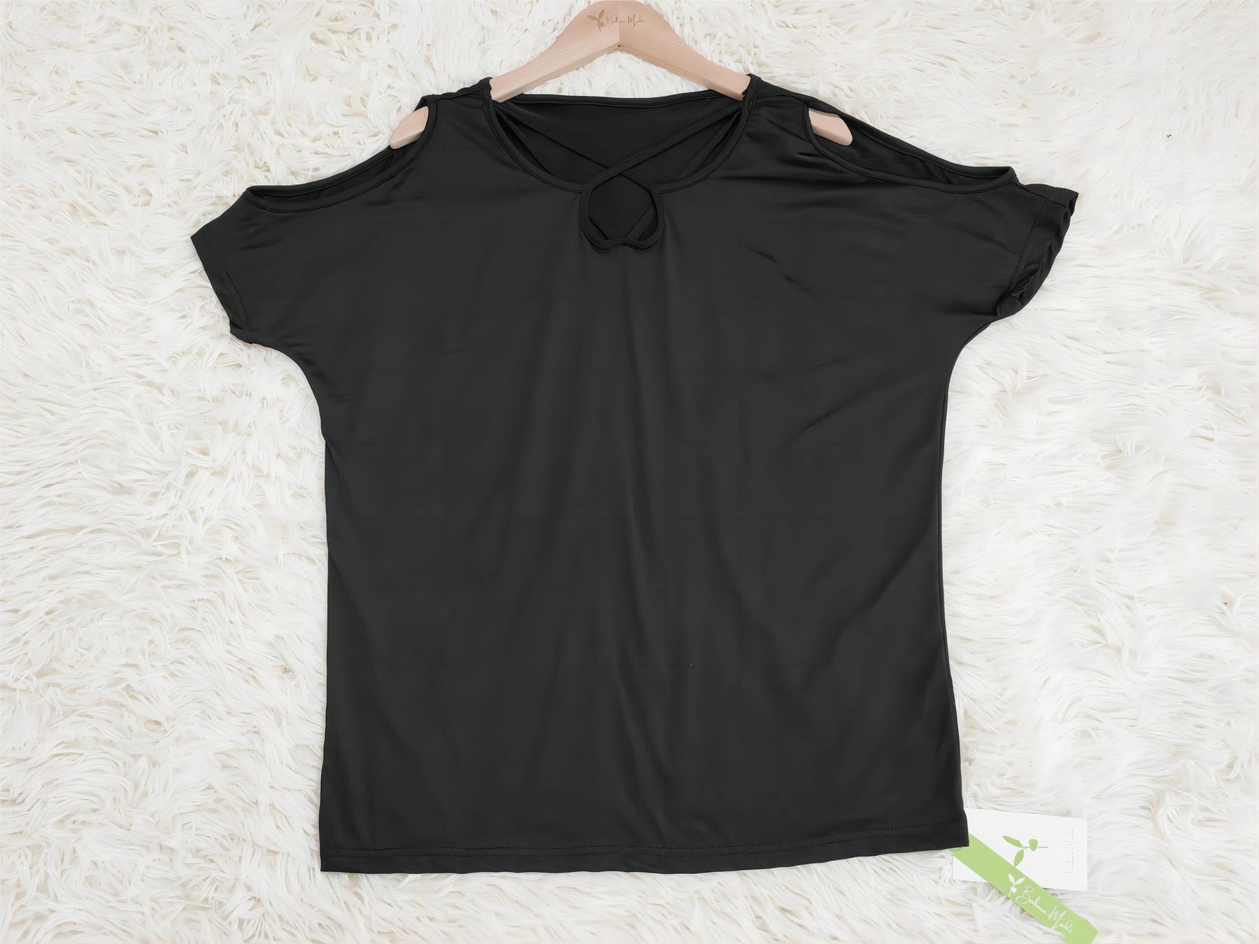 PureWear® - Black short sleeve plain top