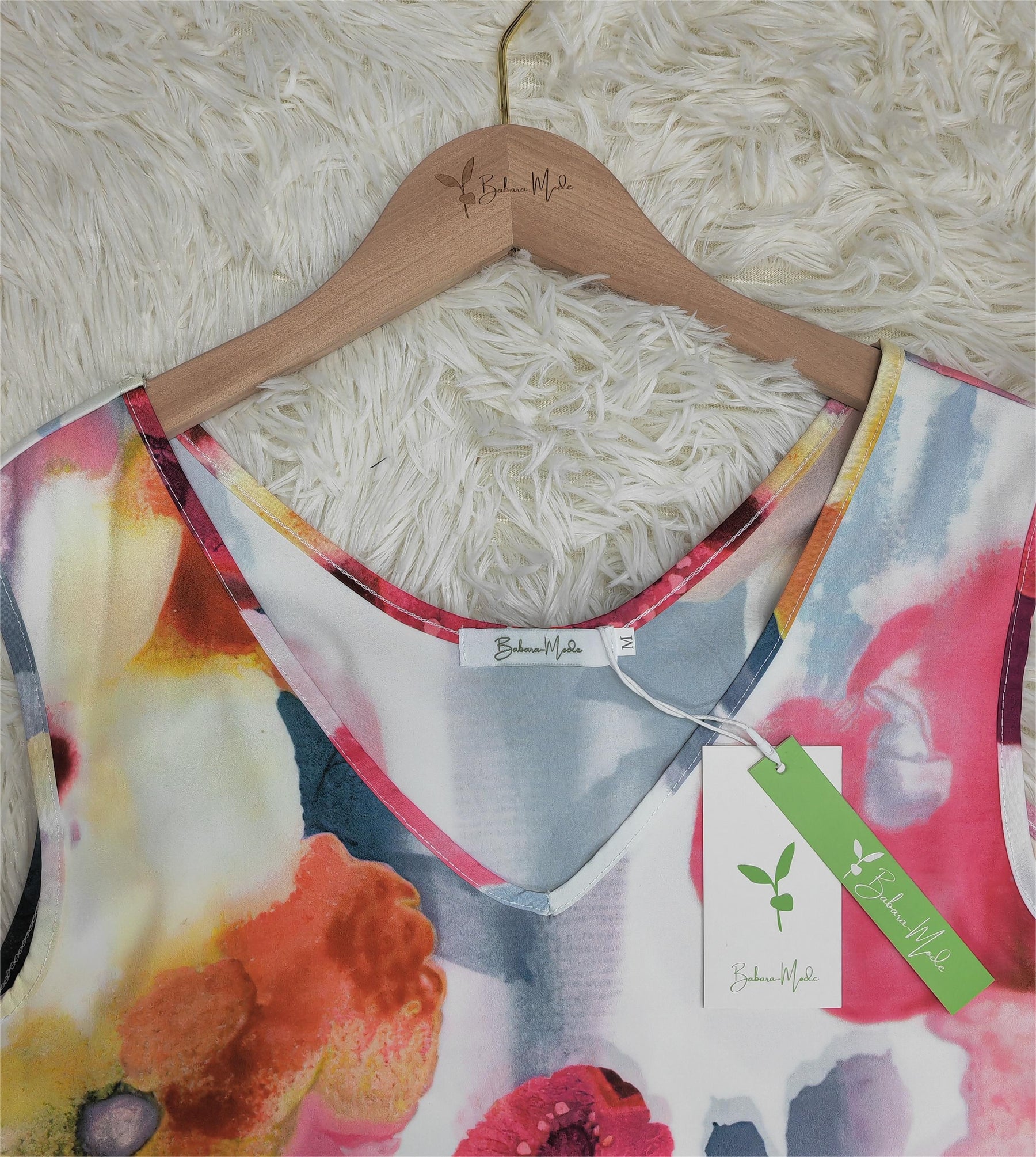 PureWear® - Multi-layered tank top with watercolor floral print