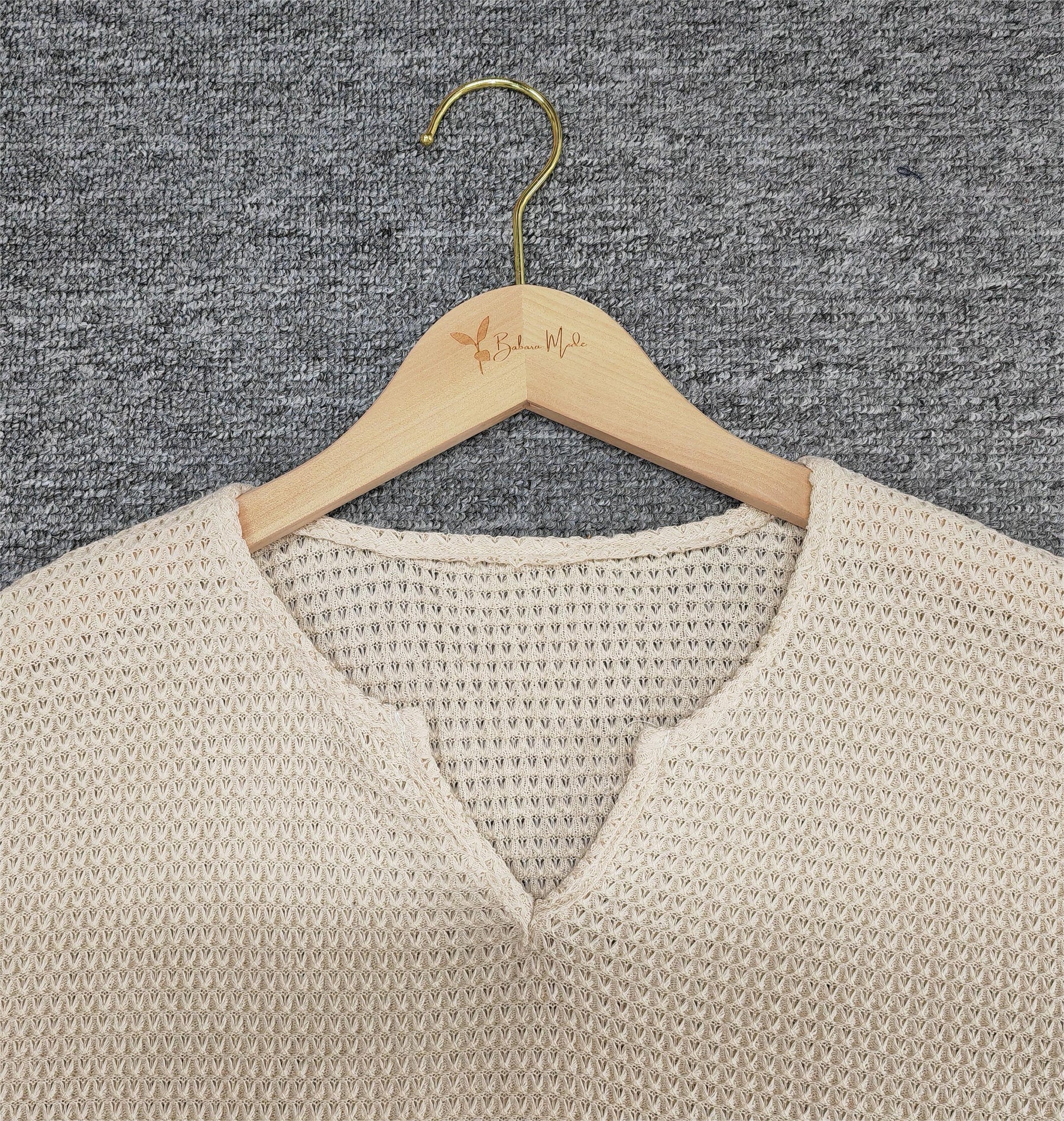 Purewear® - Apricot plain V-neck top