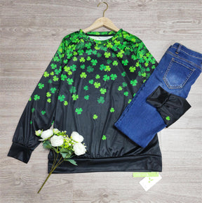 SpringStil® - Lucky Green long-sleeved top with four-leaf clover