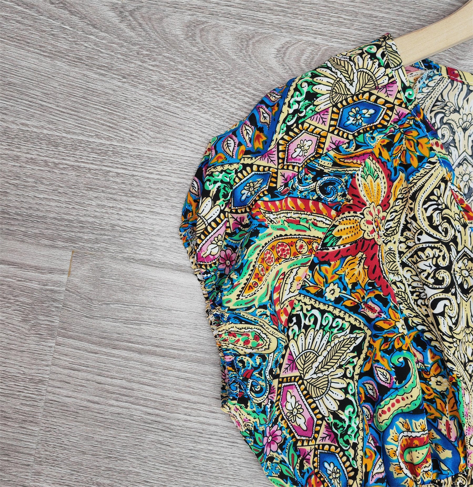 FallStil® - Colorful Paisley Gathered Waist Long Summer Dress