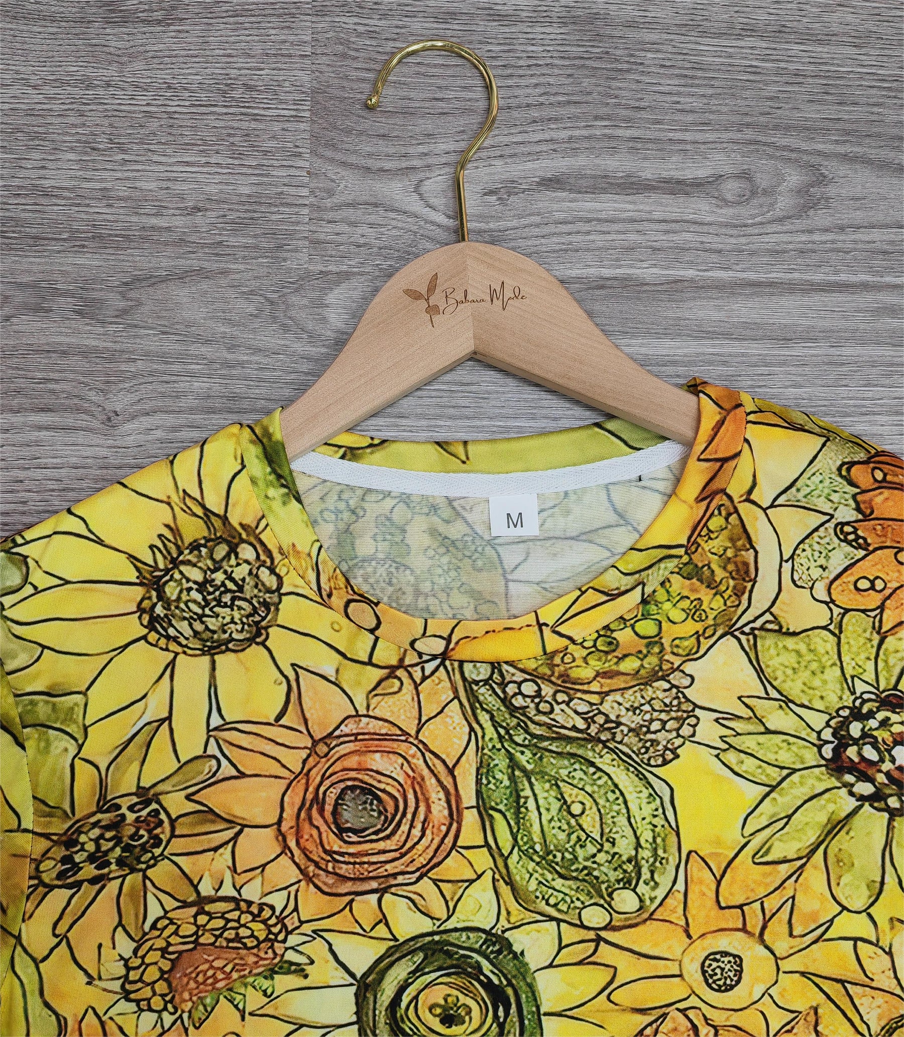 Naturlux® - Yellow print short sleeve top