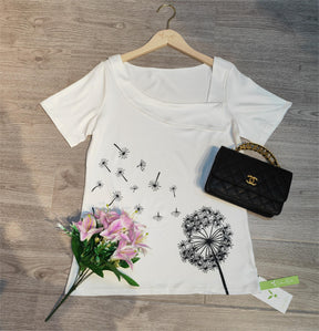 SpringStil® - White short sleeve print top