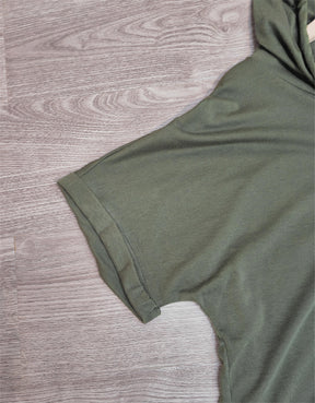 PureWear® - Green plain short sleeve hoodie