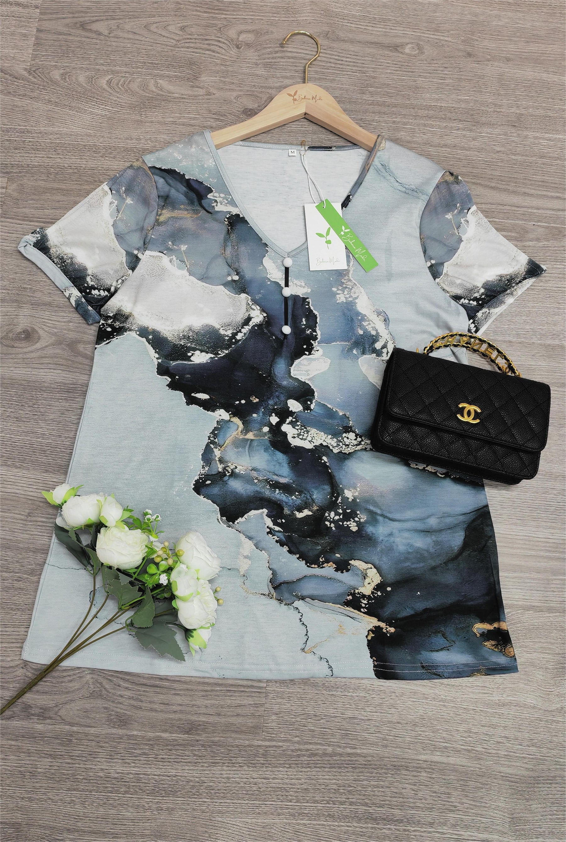 Naturlux® - Breezy Print Short Sleeve Top