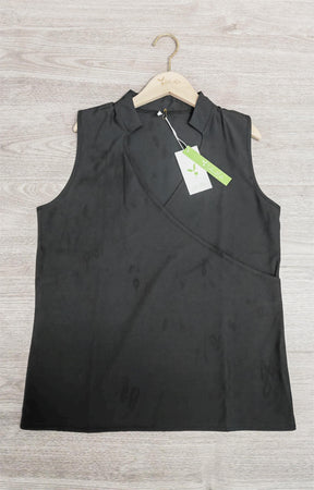 FallStil® - Black sleeveless plain top