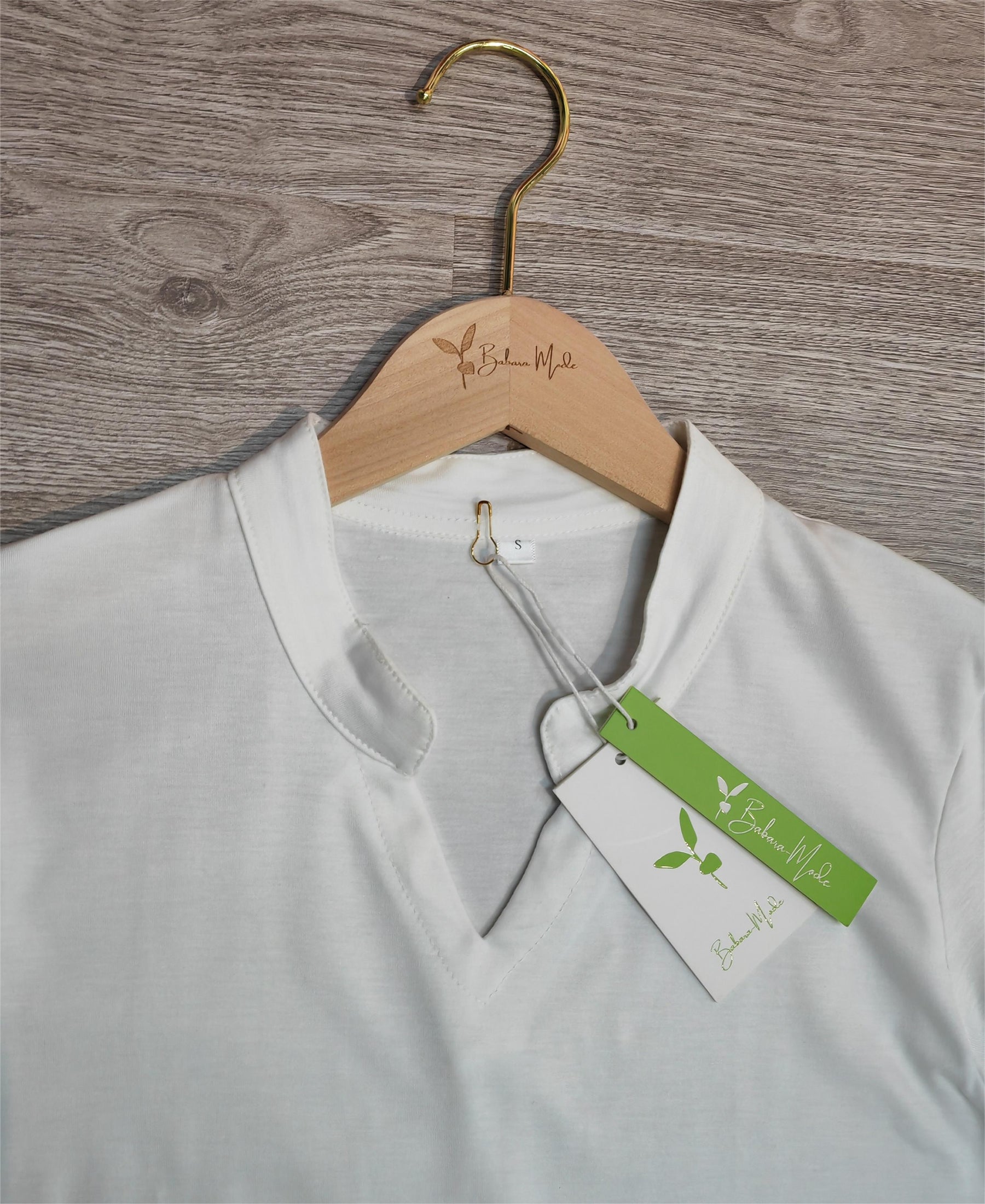 PureWear® - Plain white basic top with short sleeves