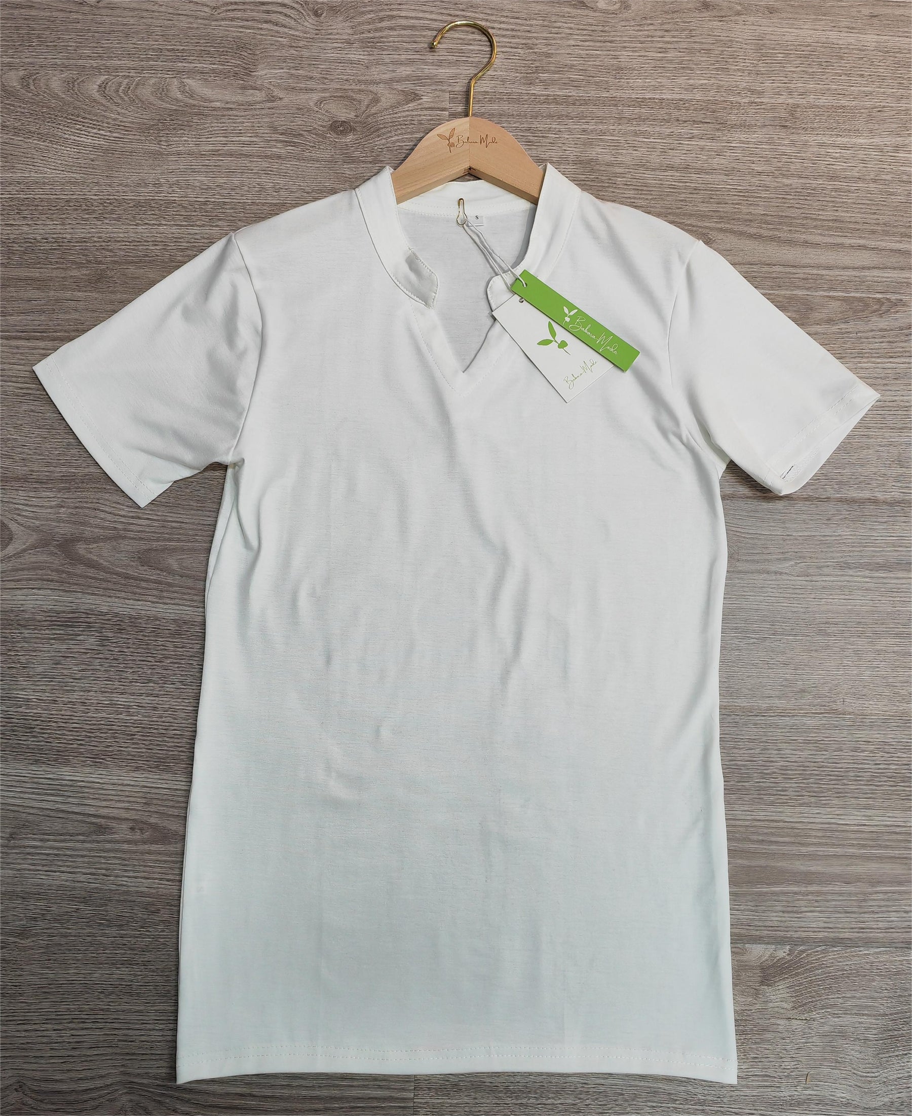 PureWear® - Plain white basic top with short sleeves