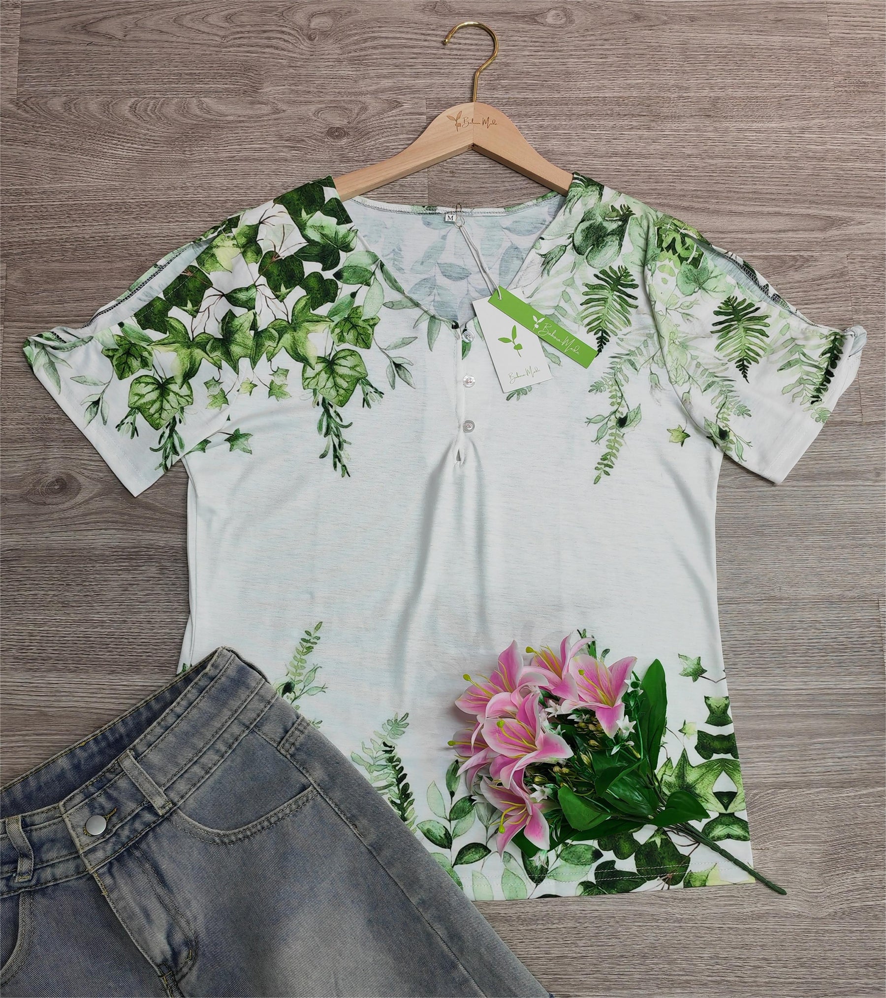 EcoExotica® - Trendy printed short sleeve top