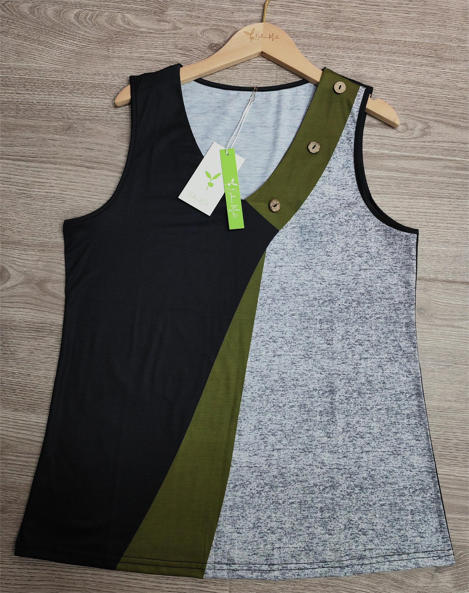 EcoExotica® - Eye-catching color block sleeveless tank top