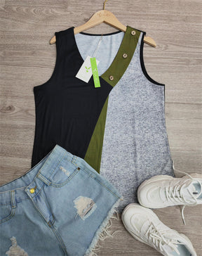 EcoExotica® - Eye-catching color block sleeveless tank top