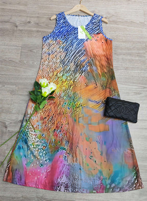 SpringStil® - Chic multicolor sleeveless midi dress