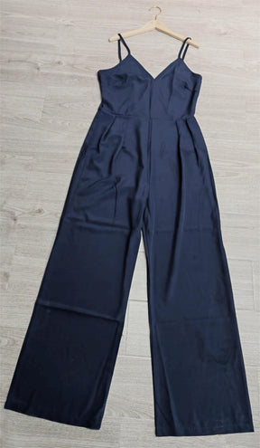 BlütenBliss® - Navy two-piece ruched top and cold shoulder pants set