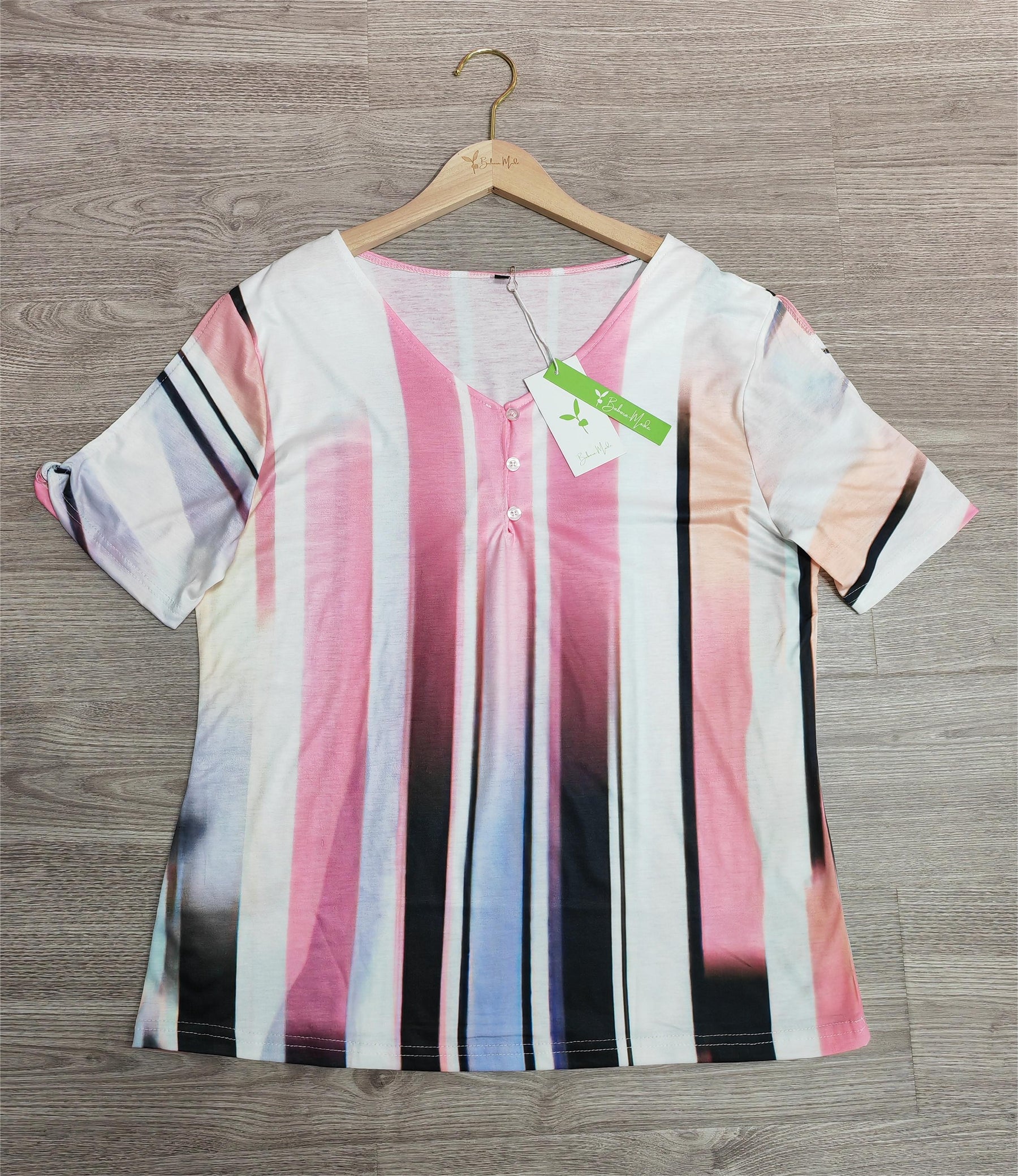 EcoExotica® - Comfortable striped short sleeve top