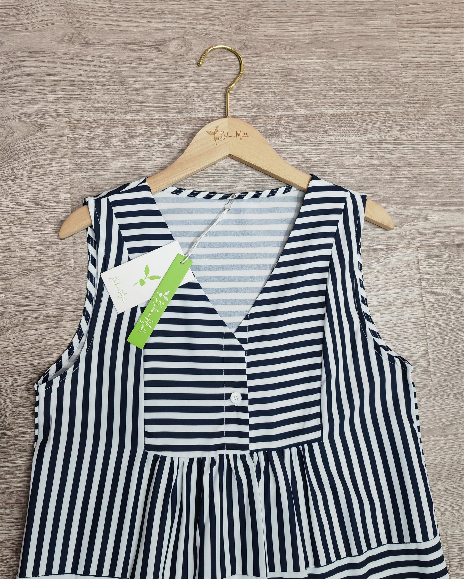 BlütenBliss® - Blue sleeveless striped mini dress