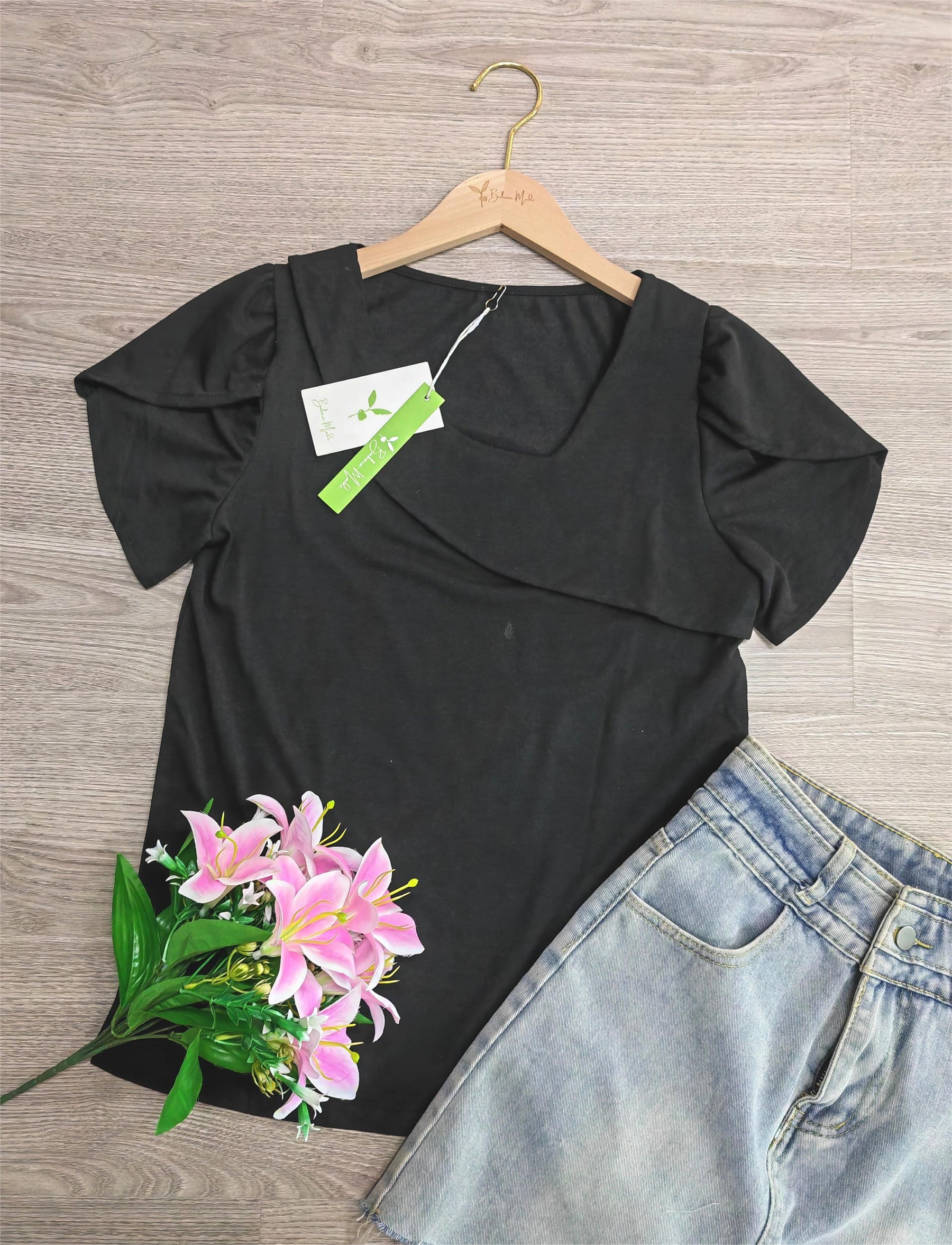 EcoExotica® - Elegant short-sleeved plain top