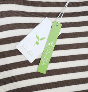 PureWear® - Neutral and Coffee Horizontal Striped Turtleneck Sweater