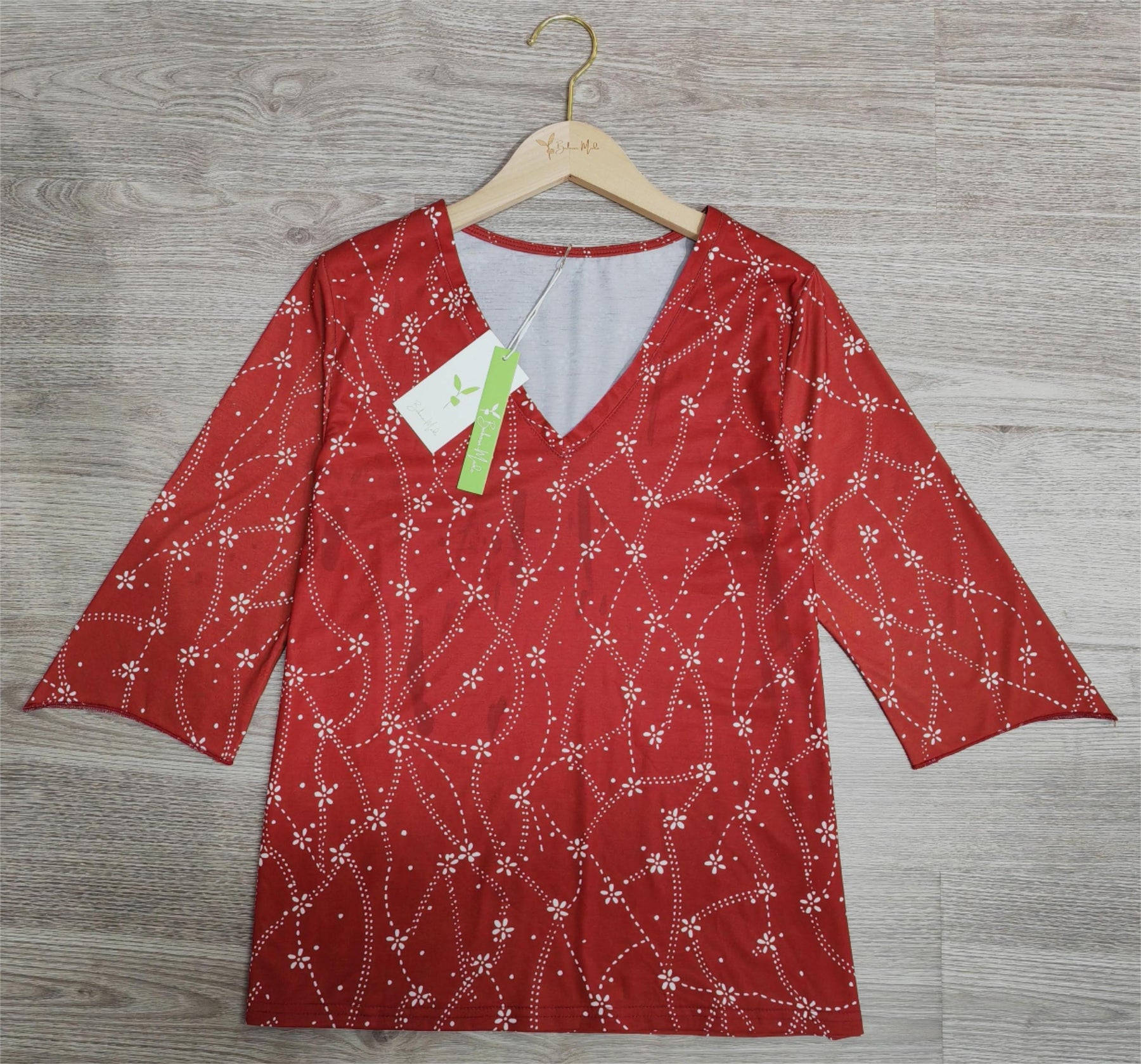 FallStil® - Red top with 3/4 sleeves