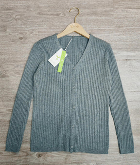 Naturlux® - Grey plain long sleeve sweater