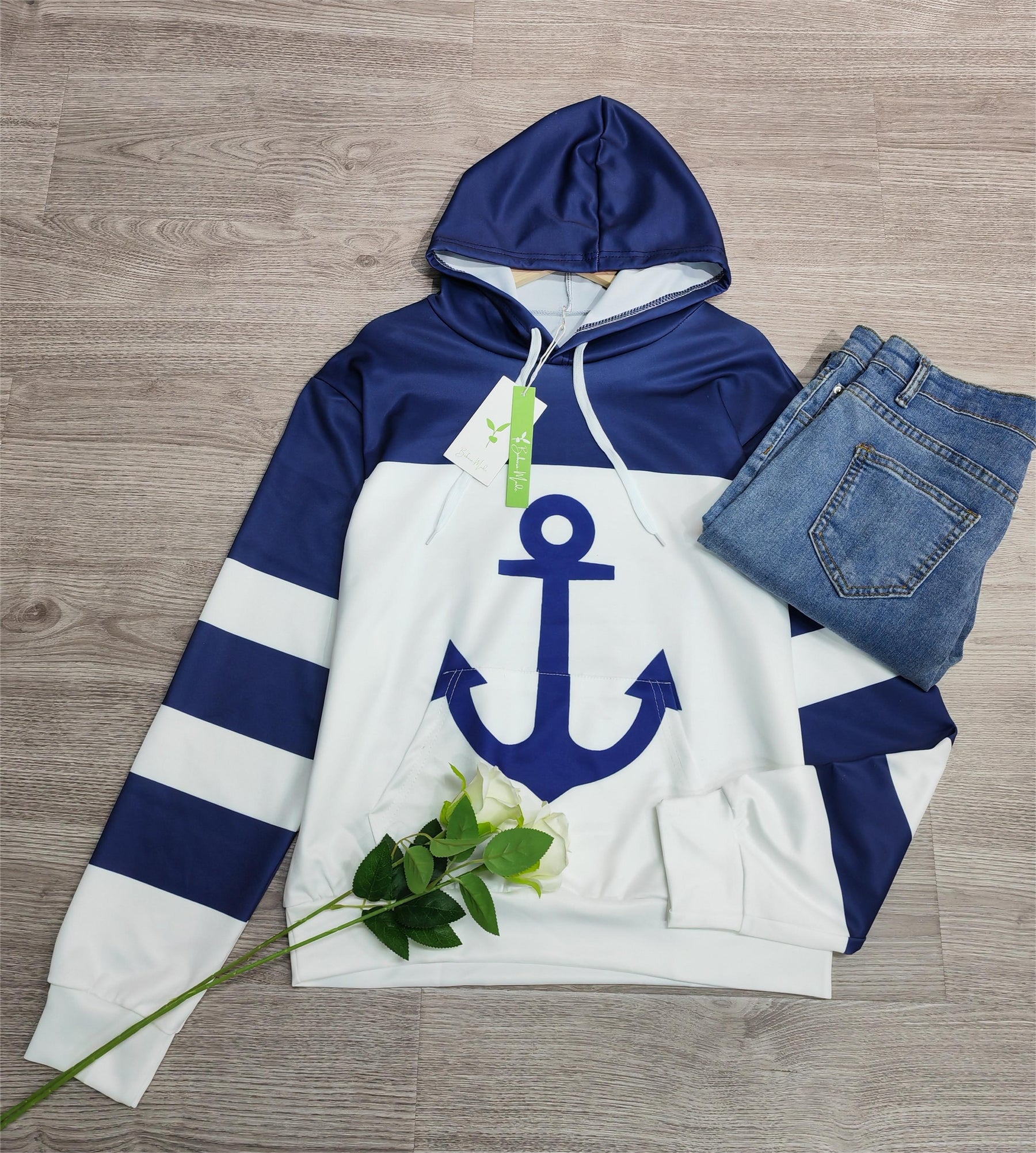 FallStil® - Anchor long sleeve color block hoodie