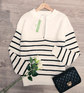 Naturlux® - Casual black and white striped sweater