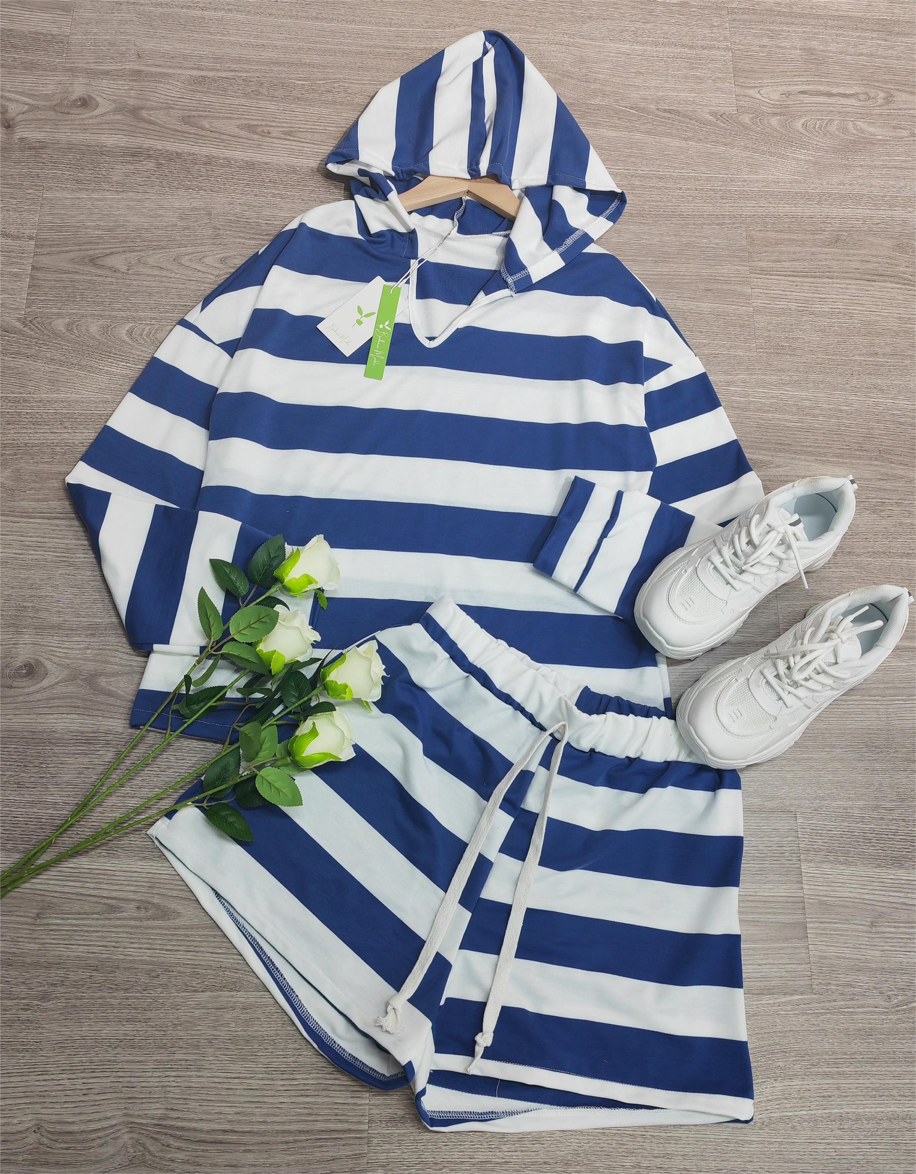 FallStil® - Blue and white striped 2-piece lounge set