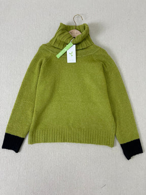 PureWear® - Green print sweater with high neck