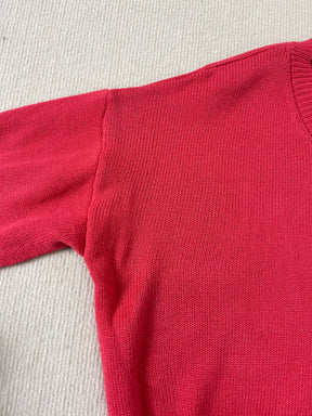 WinterStil® - Solid red sweater with V-neck for a good mood