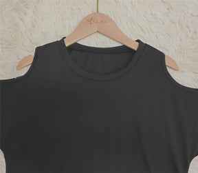 FallStil® - Stylish plain black top with straps