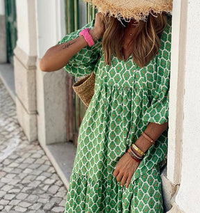 FallStil® - Bohemian Beauty Green Maxi Dress