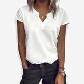 PureWear® - Plain white basic top with short sleeves