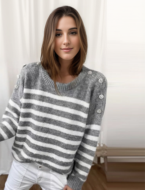 FallStil® - Chic striped long-sleeved sweater