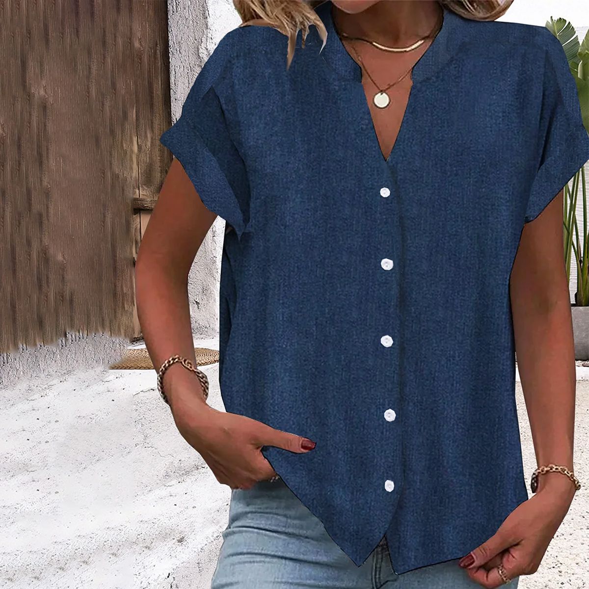 Navy Blue Elegance Top