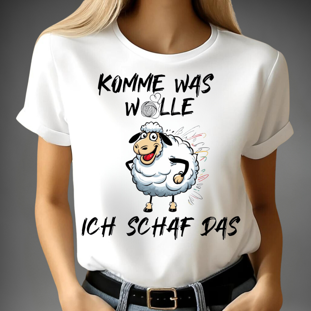 Komme Was Wolle | Lustiges Statement Shirt | Humorvolles Schaf Motiv | Winter Must-have | Damen T-Shirt