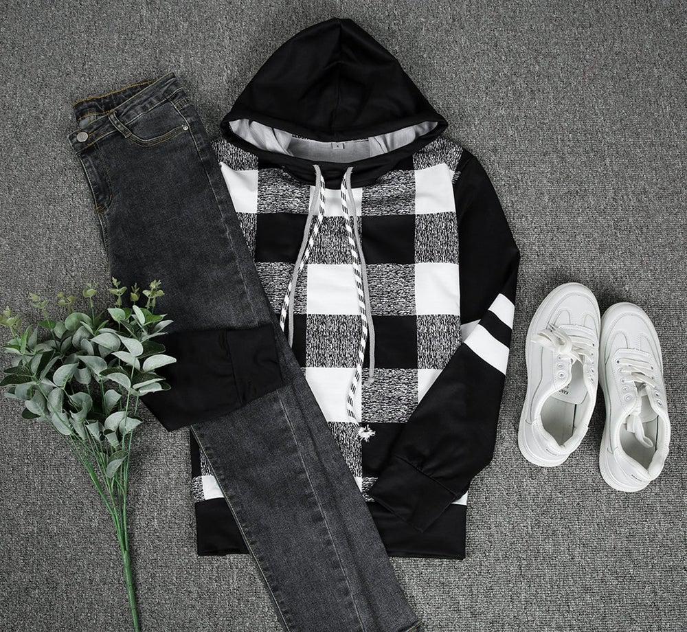 FallStil® - Black and white checkerboard hoodie