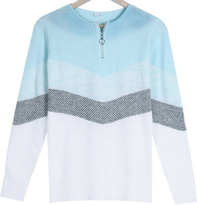 FallStil® - Blue Skies Chevron zip up sweater