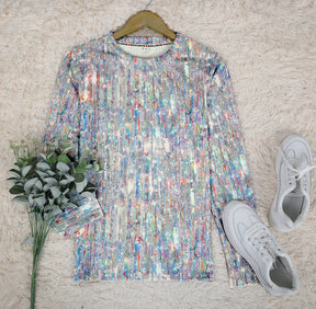 FallStil® - Raining Sparkle Print Long Sleeve Shirt