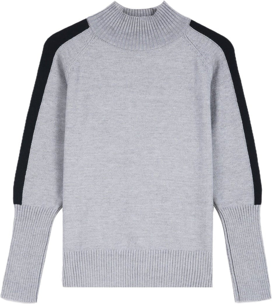 WinterStil® - Slate grey and black striped turtleneck sweater