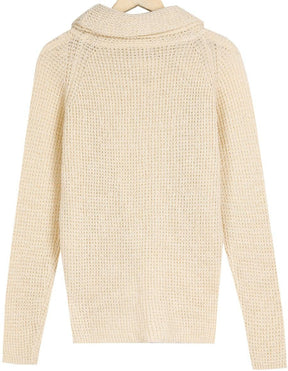 Monci® - Plain turtleneck sweater in apricot