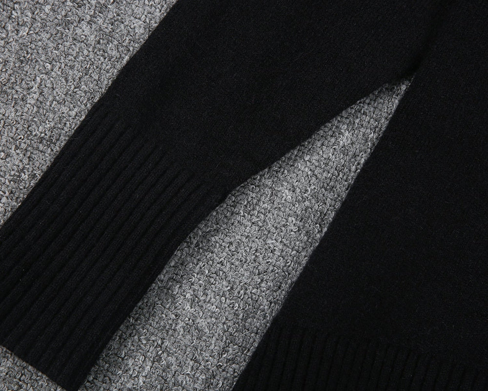 Monci® - Black plain long-sleeved sweater with high neck